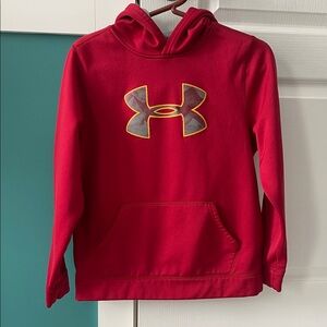 Under Armour Kids Hoodie in Red with Gold Logo